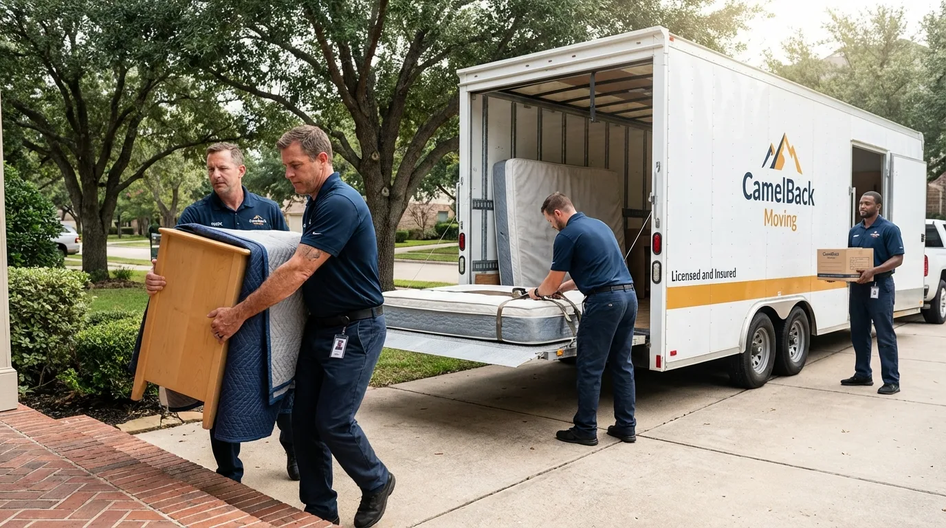 Crew loading residential truck for cross-state move from Centerville, UT